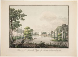 Aussicht von Herrn Konferenzrat Classens Landhaus außerhalb des Österport von Kopenhagen von Søren L. Lange