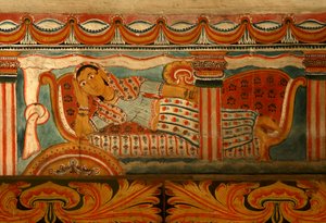 Wandmalerei im Bildhaus des Subdharama-Tempels, Dehiwala