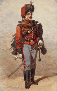 Studie von Uniformen, Zeichnung von Stanislao Grimaldi del Poggetto