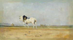 Ein Pflugpferd auf einem Feld von Stanislas Lepine