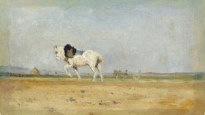 Ein Pflugpferd auf einem Feld von Stanislas Lepine