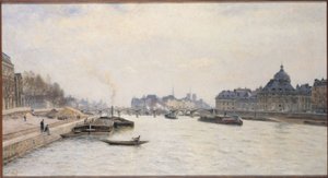 Le pont des Arts, vue du pont Royal, ca. 1884 von Stanislas Victor Edouard Lepine