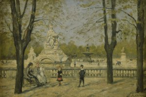 Place de la Concorde, Blick von der Tuilerien-Terrasse, ca. 1880 von Stanislas Victor Edouard Lepine