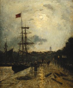 Kai in Caen; Quai a Caen von Stanislas Victor Edouard Lepine