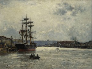 Der Hafen von Caen; Le Port de Caen von Stanislas Victor Edouard Lepine