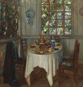 Innenraum mit Samowar, 1914