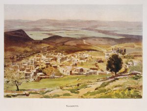 Aquarell von Stanley Inchbold, Darstellung von Nazareth in Palästina 1906
