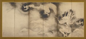 Drachen und Wolken, Momoyama- oder Edo-Periode, 1590-1640 von Sôtatsu
