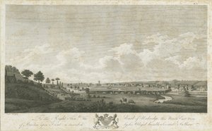Burton-upon-Trent Brücke und Stadt (1779) von Stebbing Shaw