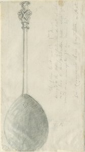 Fradswell - Apostellöffel: Bleistift- und Waschzeichnung, undatiert [?18. Jahrhundert] von Stebbing Shaw