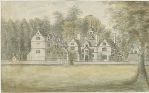 Norton Canes - Little Wyrley Hall: Aquarell, undatiert [1762-1802] von Stebbing Shaw