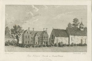 Pipe Ridware Kirche und Herrenhaus: Gravur, undatiert [1762-1798] von Stebbing Shaw