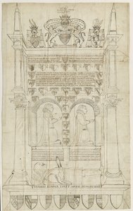 Sandon Kirche - Grab von Sampson Erdeswicke: Feder- und Tintenzeichnung, undatiert [?18. Jh.]