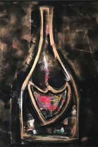 Lebendige Champagnerflasche