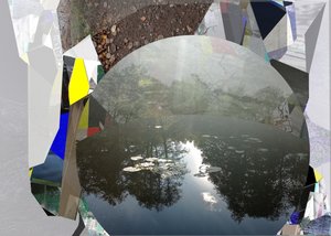 Abstrakte Teichreflexion