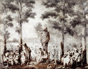 Ansicht der Tuilerien-Terrasse im Jahr 1807 von Stefan Juliusz Norblin de la Gourdaine