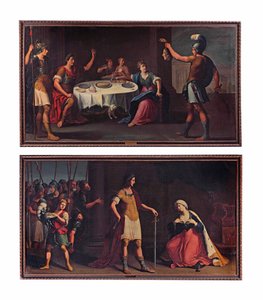 Der Kopf von Pompeius wird Caesar übergeben; und Octavius Augustus Caesar zeigt Cleopatra Gnade