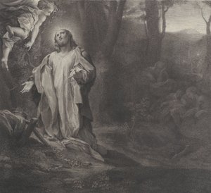 Christus am Ölberg, mit einem Engel oben links, 1783-1812 von Stefano Tofanelli