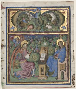 Initiale M[issus est] ausgeschnitten aus einem Antiphonar: Die Verkündigung, 1430-1438 von Stefano da Verona