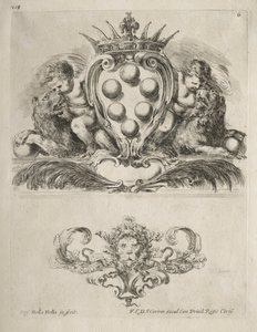 Sammlung verschiedener Launen und neuer Entwürfe von Kartuschen und Ornamenten: Nr. 6 von Stefano della Bella