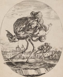 Der Tod trägt ein Kind nach rechts, wahrscheinlich 1648