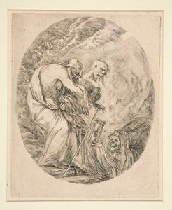 Der Tod begräbt einen alten Mann von Stefano della Bella