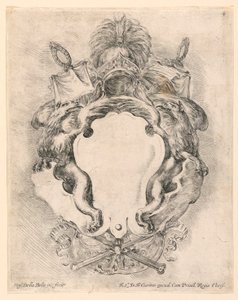Wappen, Nr. 4 aus "Raccolta di varii cappriccii et nove inventioni di cartelle et ornamenti" von Stefano della Bella