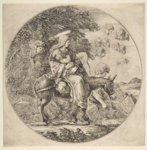 Flucht nach Ägypten, eine runde Komposition, ca. 1662 von Stefano della Bella