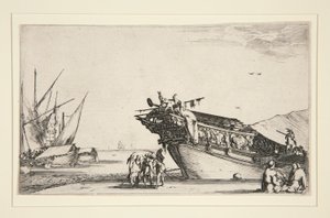 Hafenszene aus einer Serie von acht Marines, Dev. 813