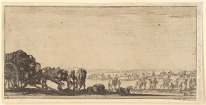 Karren mit zwei Pferden von Stefano della Bella