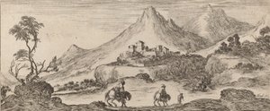 Landschaft mit Schloss, 1641 von Stefano della Bella