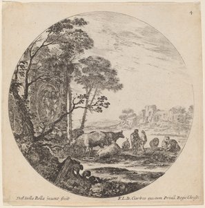 Landschaft mit römischen Ruinen von Stefano della Bella