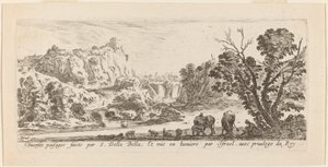 Landschaft mit Wasserfall, 1641 von Stefano della Bella