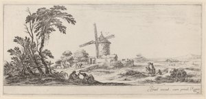 Landschaft mit Windmühle von Stefano della Bella