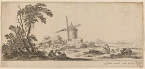 Landschaft mit Windmühle von Stefano della Bella