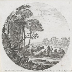Landschaft mit Herde und korinthischem Kapitell