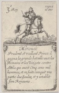 Meroüée Prudent et vaillant..., aus Spiel der Könige von Frankreich Jeu des Rois de Fran..., 1644 von Stefano della Bella