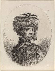 Mohr mit einem Turban, verziert mit fünf Federn von Stefano della Bella