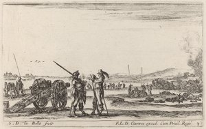 Offizier gibt einem Wachposten Befehle, ca. 1641 von Stefano della Bella