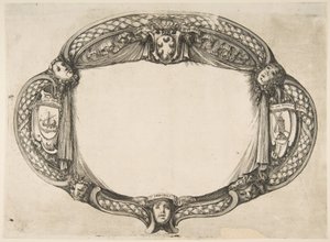 Ornamentdesign für eine These über das Gerät: Quest un soccorso, ca. 1656 von Stefano della Bella