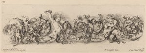 Ornamentale Fries mit Kindern und Hunden, wahrscheinlich 1648 von Stefano della Bella