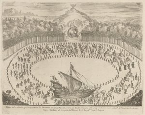 Parade mit einem Wagen in Form eines Schiffes von Stefano della Bella