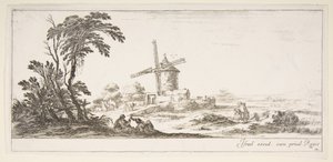 Tafel 10: Eine Familie im Vordergrund, verschiedene Figuren und Pferde im Mittelgrund, ca. 1641 von Stefano della Bella