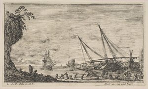 Platte 1: Hafen mit Schiffen, aus 