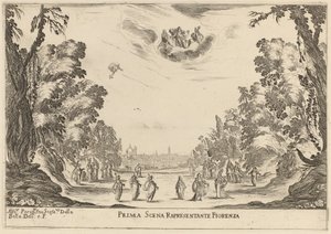 Erste Szene darstellend Florenz, 1637 von Stefano della Bella