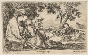 Ruhe auf der Flucht nach Ägypten von Stefano della Bella