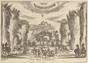 Szene Grotte des Vulkan von Stefano della Bella