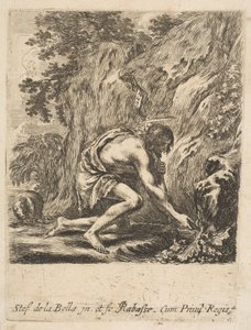 St. Johannes der Täufer schöpft Wasser aus einer Quelle, ca. 1649 von Stefano della Bella