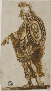 Stehender Krieger mit Schild von Stefano della Bella