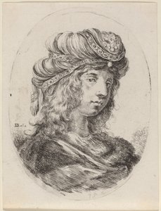 Sultanin mit gestreiftem Turban, nach rechts gewandt von Stefano della Bella